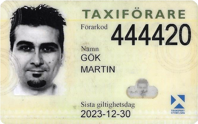 Taxiförar legitimation